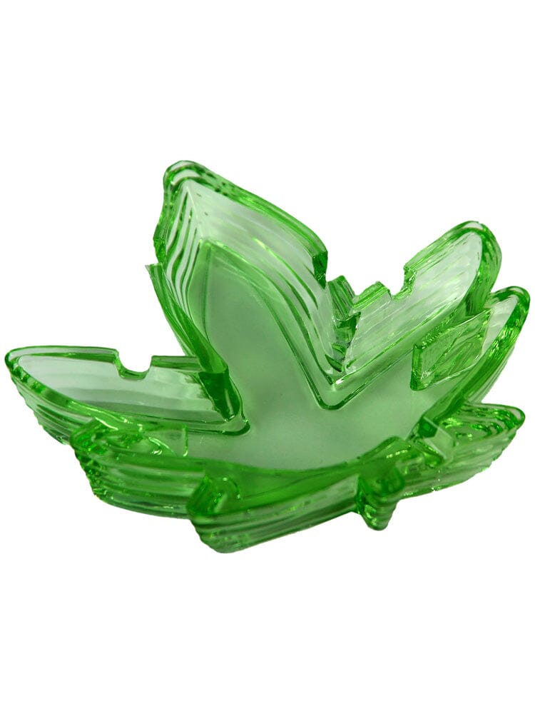 Pot Leaf Shaped Glass Ashtray Party Ware