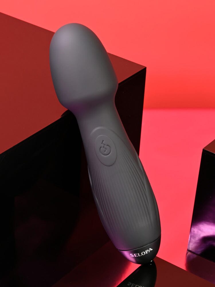 Power Trip Silicone Rechargeable Black Wand Vibrator