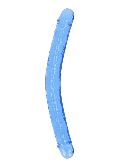 RealRock: Crystal Clear Blue 18” Double Ended Dildo