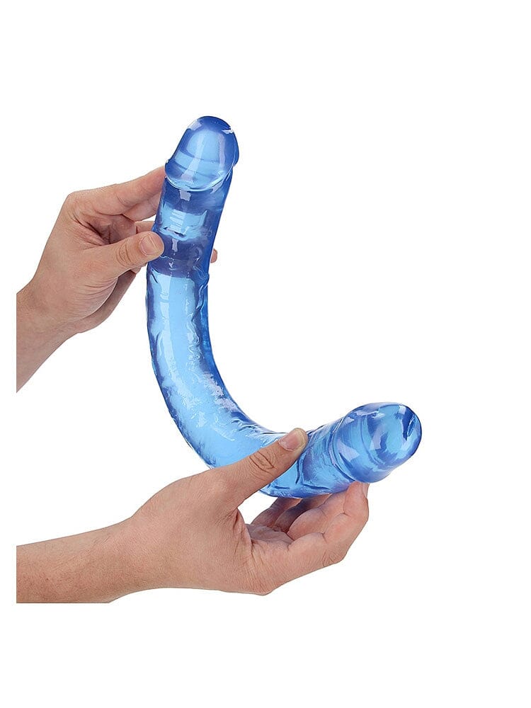 RealRock: Crystal Clear Blue 18” Double Ended Dildo