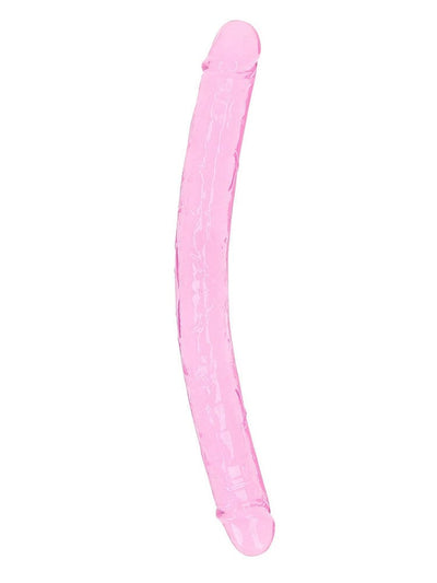 RealRock: Crystal Clear Pink 18” Double Ended Dildo