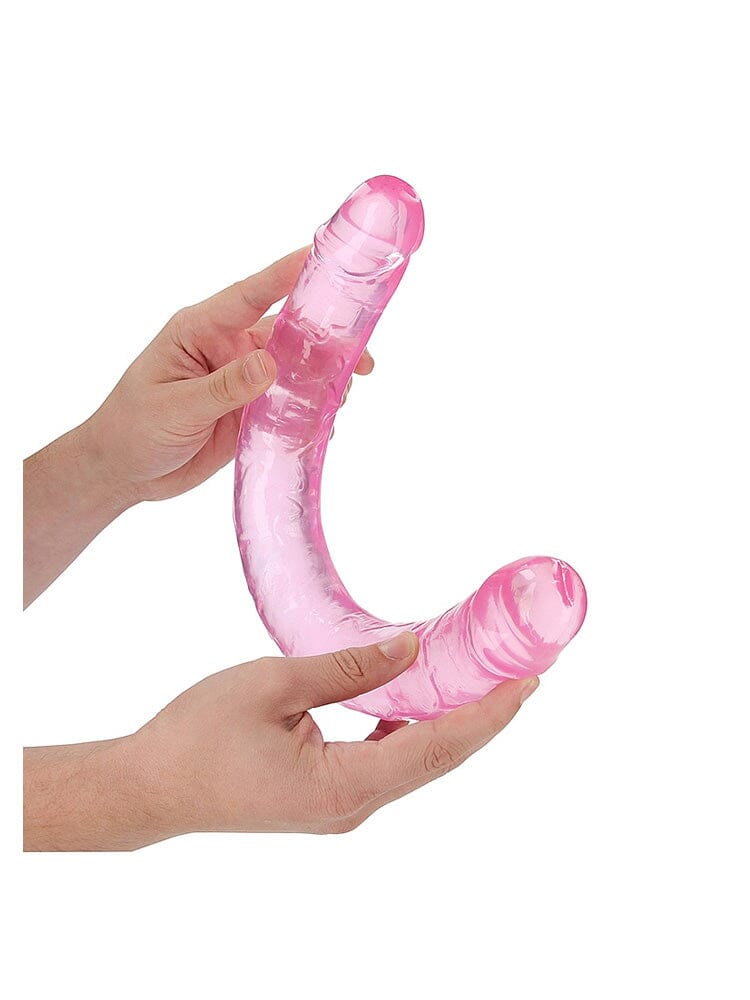 RealRock: Crystal Clear Pink 18” Double Ended Dildo