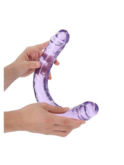 RealRock: Crystal Clear Purple 18” Double Ended Dildo