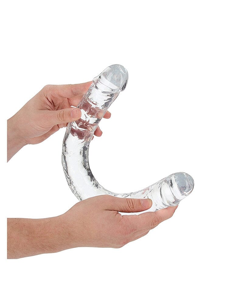 RealRock: Crystal Clear Translucent 18 Double Ended Dildo