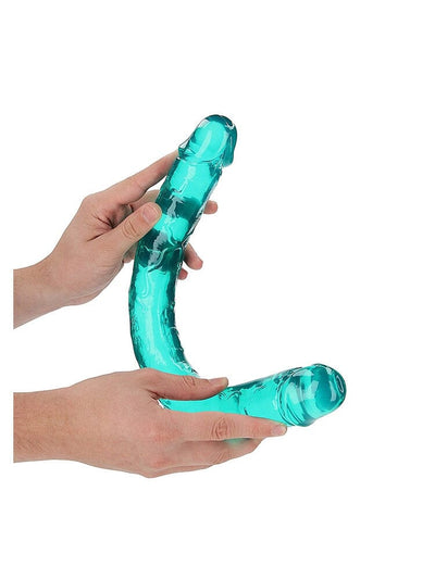 RealRock: Crystal Clear Turquoise 18” Double Ended Dildo