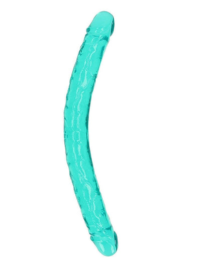 RealRock: Crystal Clear Turquoise 18” Double Ended Dildo