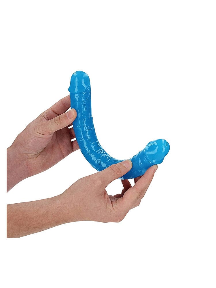 RealRock: Glow In the Dark Neon Blue 12” Double Ended Dildo