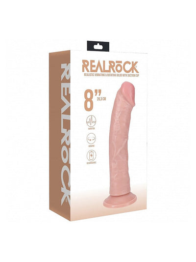 RealRock: Regular Curved 8” Flesh Rotating Vibrating Cock