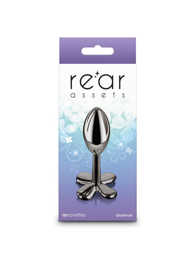 Rear Assets Clover - Aluminum Gunmetal Butt Plug