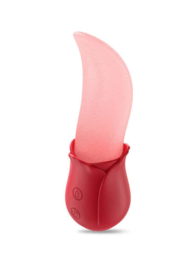 Rose Flickering Tongue Rechargeable Vibrator