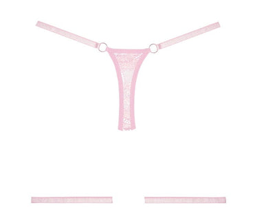 Say it with Garters Lace Thong - Pink O/S