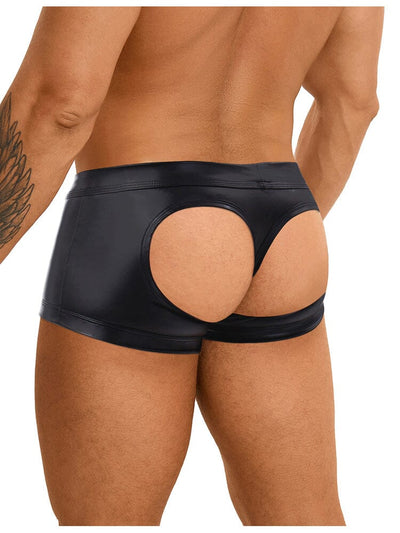 Sexy Leather Hollow Hip Men's Boxer L/XL