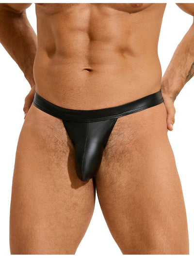 Sexy Leather Underwear for Men - Black XL/2XL
