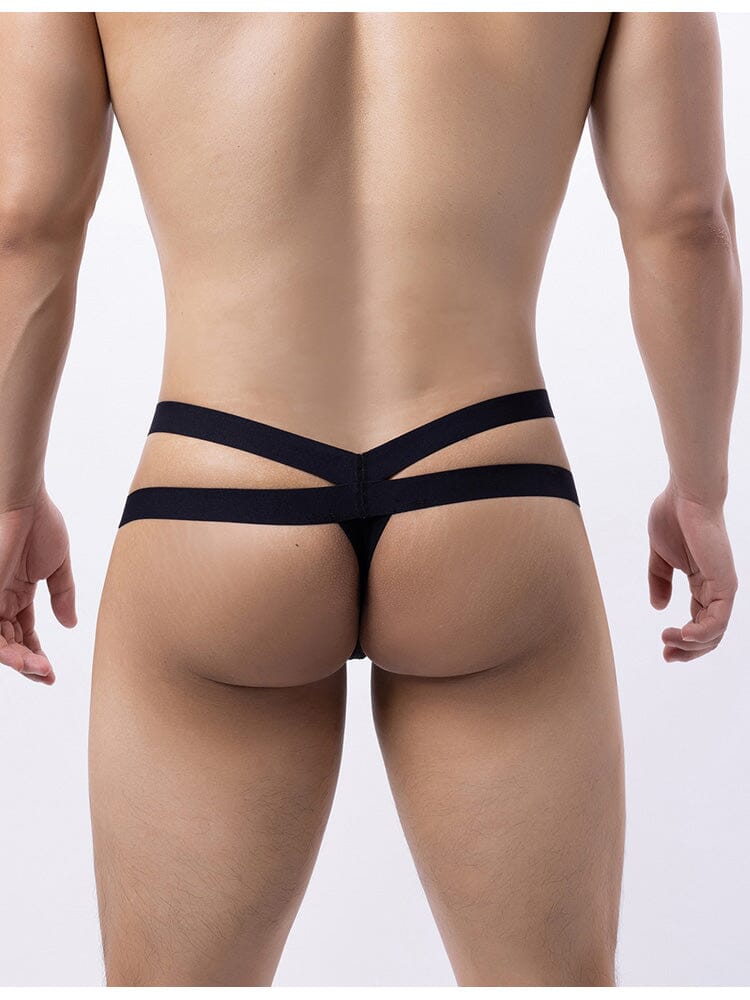Sexy Mesh Breathable Men's Thong - Black L/XL