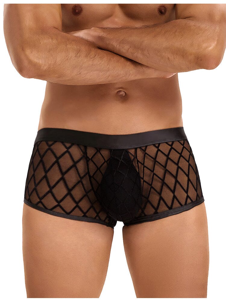 Sexy Sheer Boxer Underwear - Black L/XL
