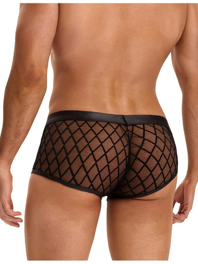 Sexy Sheer Boxer Underwear - Black M/L
