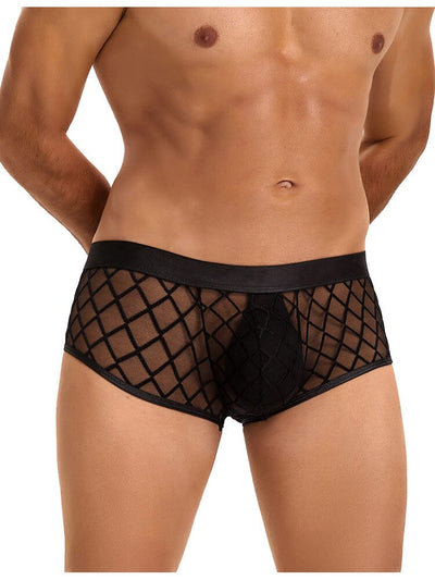 Sexy Sheer Boxer Underwear - Black S/M