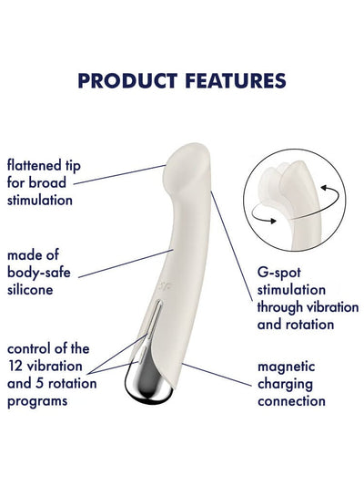 Spinning G-Spot 1 Beige Silicone Rotating Classic Vibrator