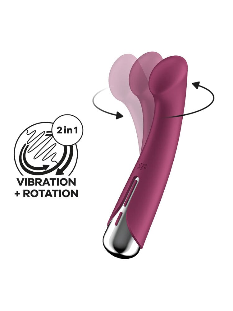 Spinning G-Spot 1 Red Silicone Rotating Classic Vibrator