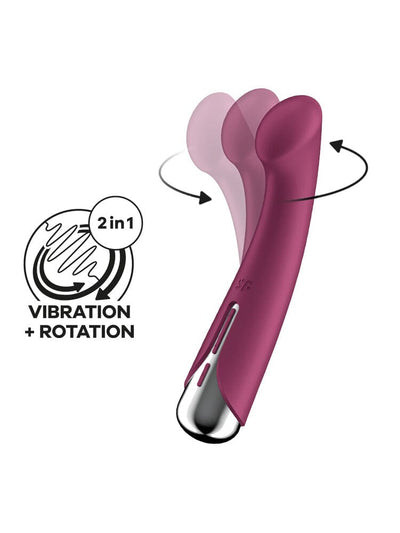 Spinning G-Spot 1 Red Silicone Rotating Classic Vibrator