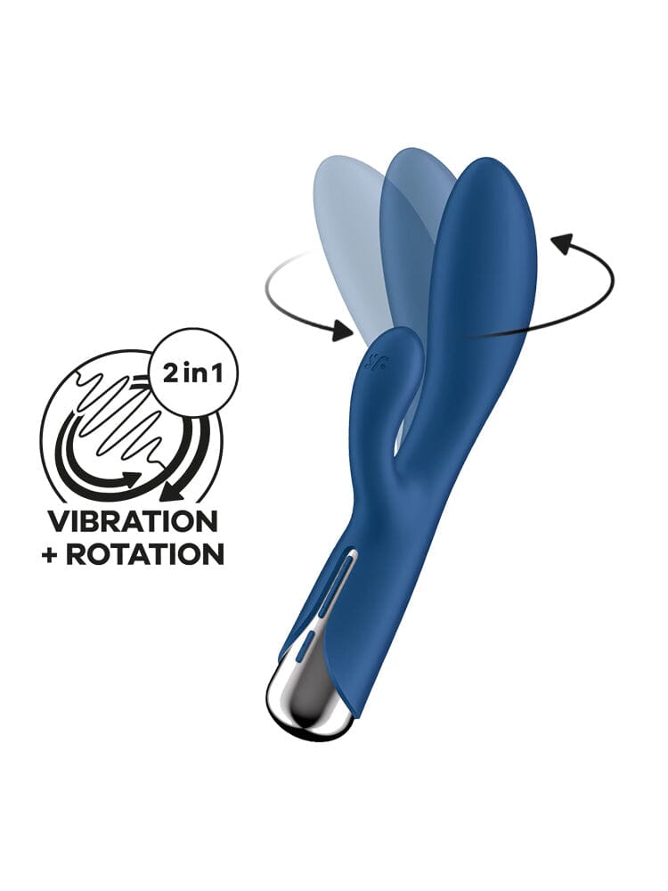 Spinning Rabbit 1 Blue Silicone Rotating G-Spot Vibrator