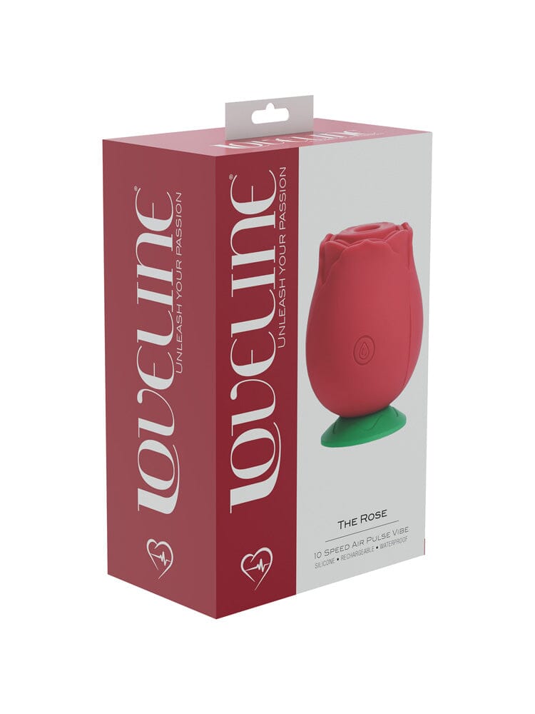 The Rose - 10 Speed Air Pulse Vibe - Silicone - Rechargeable - Waterproof - Red