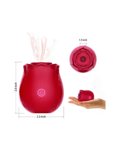 The Rose Silicone Air Pulse Suction Clitoral Stimulator