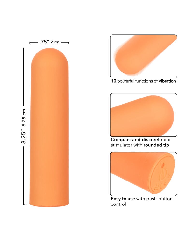 Turbo Buzz Orange Rounded Bullet Rechargeable Vibrator