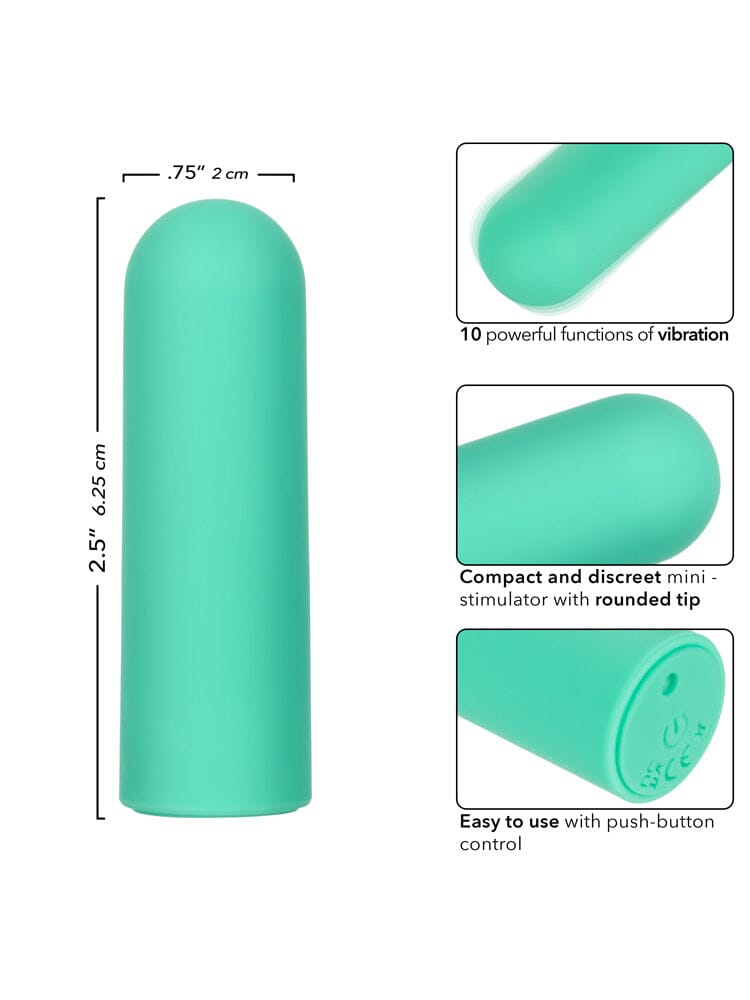 Turbo Buzz Green Rounded Mini Bullet Rechargeable Vibrator