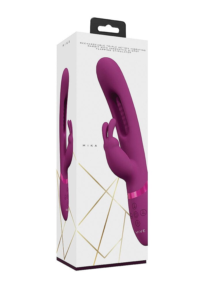 VIVE Mika Flapping G-Spot Tongue Triple Rabbit Vibrator Pink VIVE Mika Flapping G-Spot Tongue Triple Rabbit Vibrator Pink