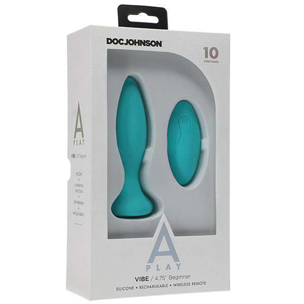 A-Play Vibe Rechargeable Remote Anal Plug Anal Toys Doc Johnson Beginner Teal