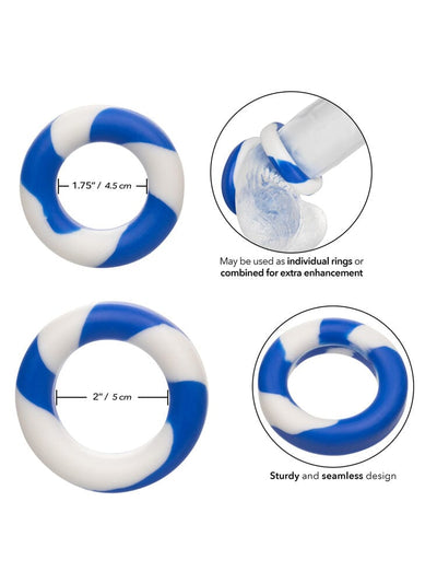 Admiral Silicone Two Pack Enhancer Ring Set More Toys CalExotics Blue/White
