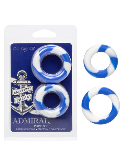 Admiral Silicone Two Pack Enhancer Ring Set More Toys CalExotics Blue/White