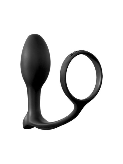 Anal Fantasy Ass-Gasm Cock Ring & Plug Anal Toys Pipedream Products Black Beginner