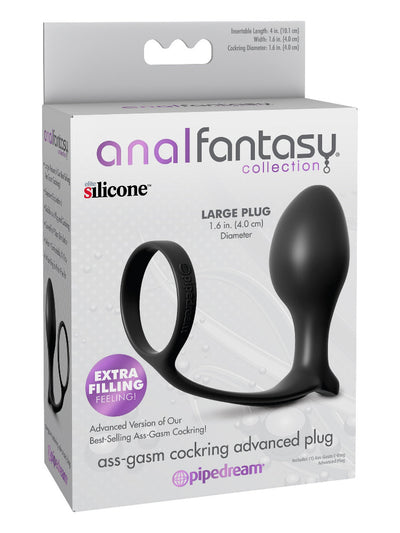 Anal Fantasy Ass-Gasm Cock Ring & Plug Anal Toys Pipedream Products Black Advanced