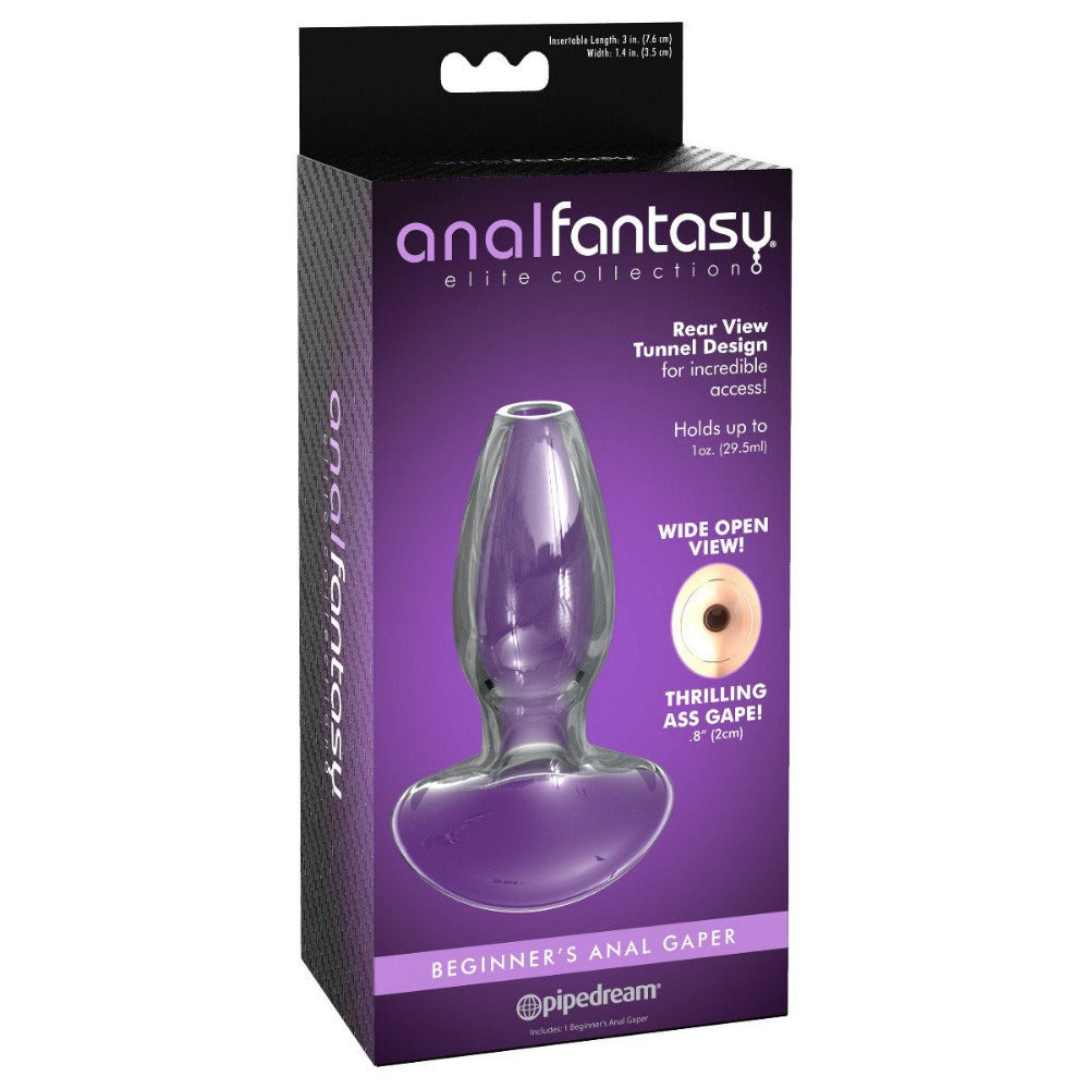 Anal Fantasy Elite Glass Anal Gaper Plug Anal Toys Pipedream Products Clear Beginner