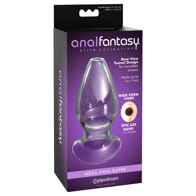 Anal Fantasy Elite Glass Anal Gaper Plug Anal Toys Pipedream Products Clear Mega