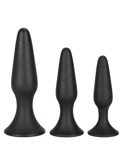 Silicone Suction Cup Anal Trainer Kit Anal Toys CalExotics Black