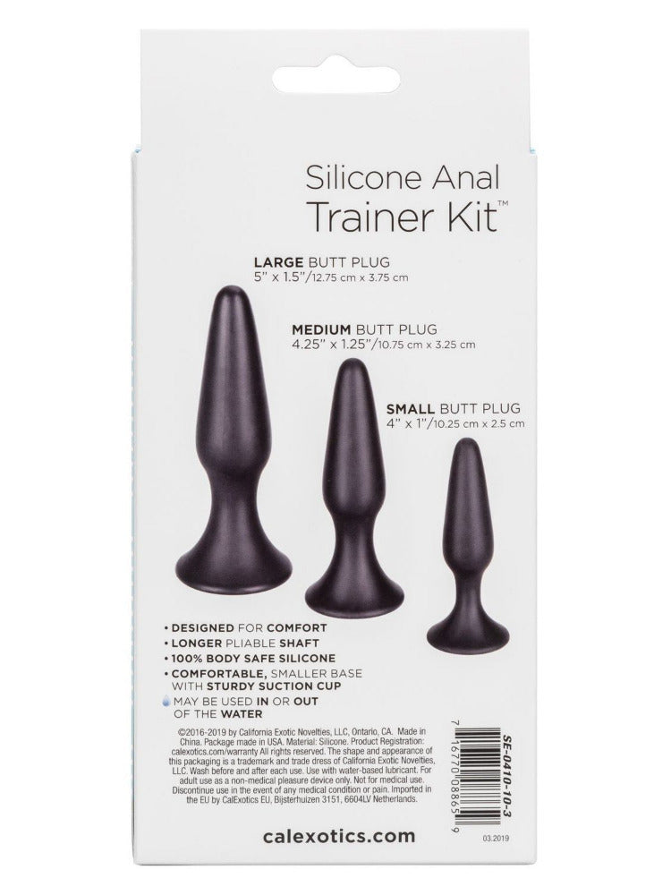 Silicone Suction Cup Anal Trainer Kit Anal Toys CalExotics Black