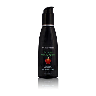 Aqua Flavored Edible Water Based Lubricant Lubes and Massage Wicked Sensual Care 4 oz Candy Apple 