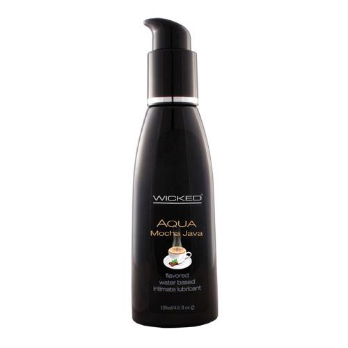 Aqua Flavored Edible Water Based Lubricant Lubes and Massage Wicked Sensual Care 4 oz Mocha 