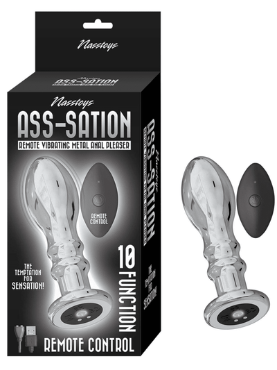 Ass-sation Remote Vibrating Metal Anal Plug Anal Toys Nasstoys Silver