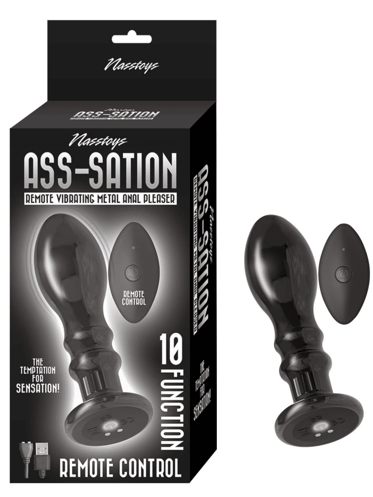 Ass-sation Remote Vibrating Metal Anal Plug Anal Toys Nasstoys Black