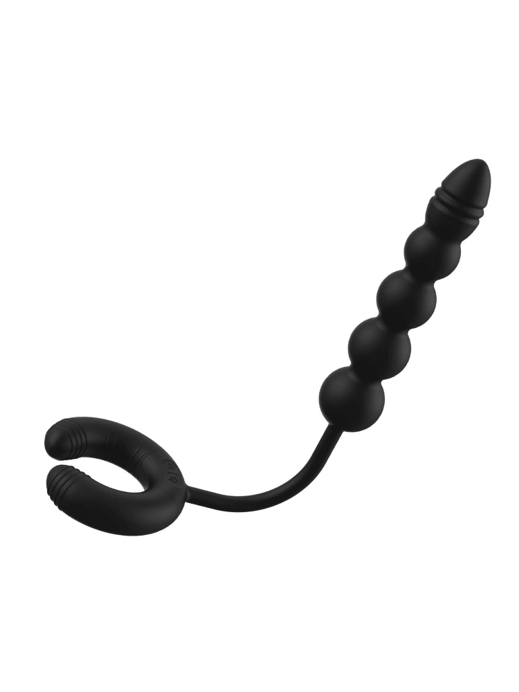 Atomic Dual Exciter Cock Ring & Anal Probe Anal Toys NassToys Black