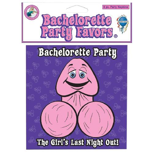 Bachelorette Party Favors Paper Napkins Novelties and Games Pipedream Products Pink/Purple Penis