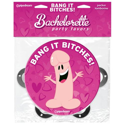 Bachelorette Party Favor Penis Tambourine Novelties and Games Pipedream Products Pink