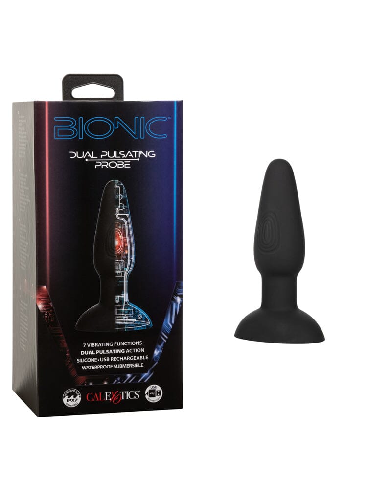 Bionic Rechargeable Pulsating Rimming Probe Anal Toys CalExotics Black