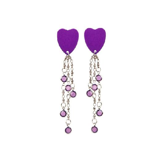 Body Charms Heart Shaped Non-Peirce Jewelry Lingerie California Exotic Novelties Purple One Size