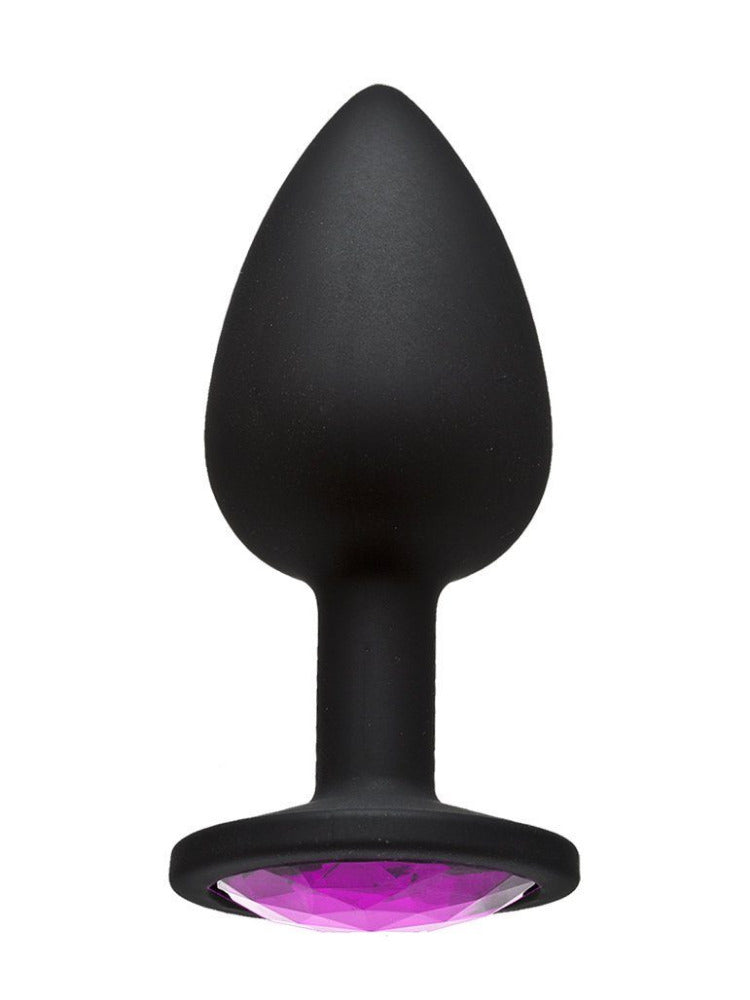 Booty Bling Jeweled Silicone Butt Plug Anal Toys Doc Johnson Small Black
