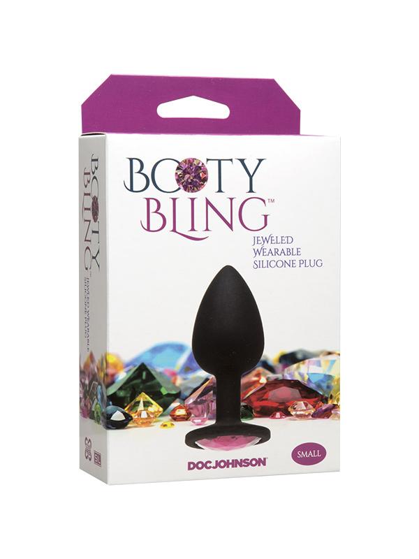 Booty Bling Jeweled Silicone Butt Plug Anal Toys Doc Johnson Small Black